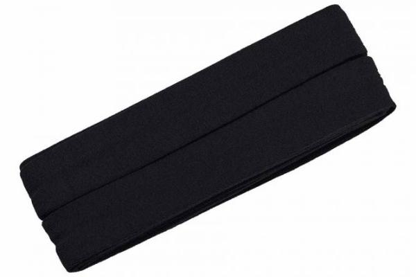 Oaki Doki Jersey Schrägband gefalzt 3m Coupon Schwarz